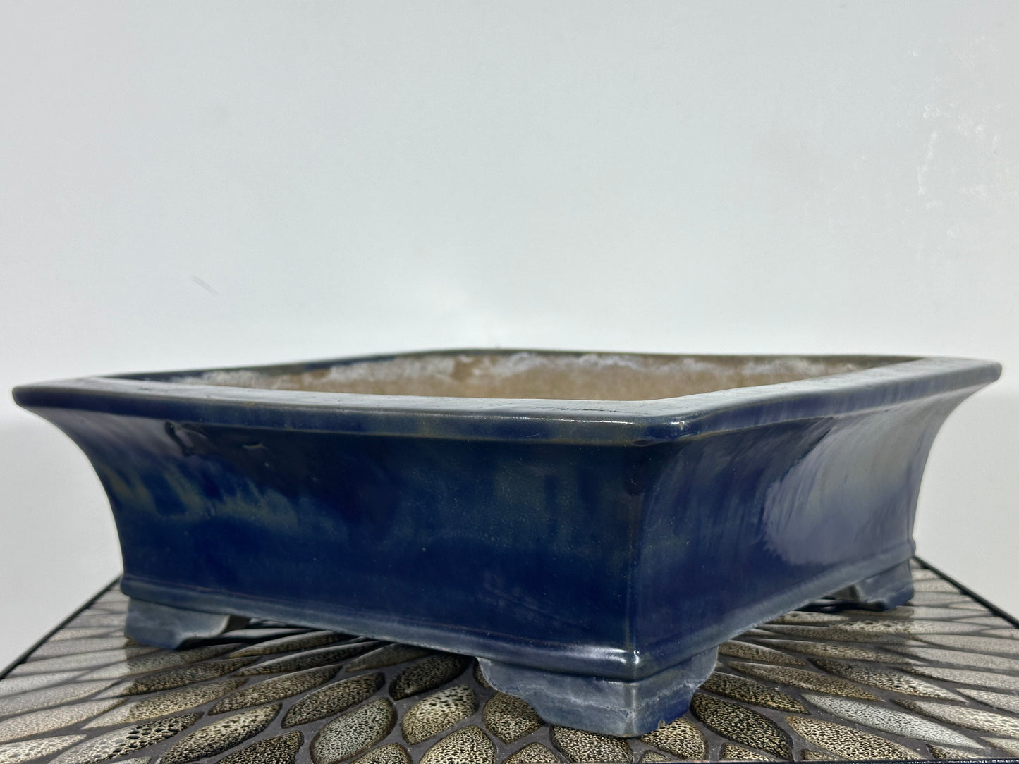 Preowned Japanese Tokoname Square Bonsai Pot By Syukouzan - 12.25” By 9.5”