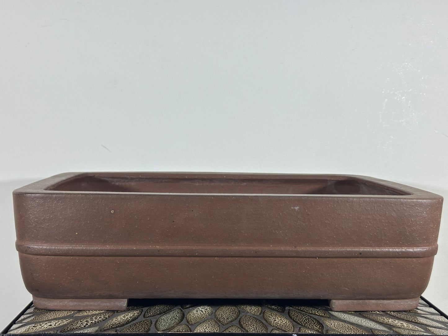 Preowned Japanese Tokoname Rectangular Bonsai Pot By Masusai - 17” By 12.5”