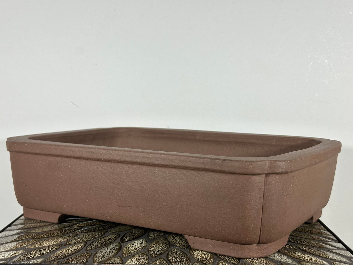 Preowned Japanese Tokoname Rectangular Bonsai Pot By Kakuzan - 16.25” By 12”