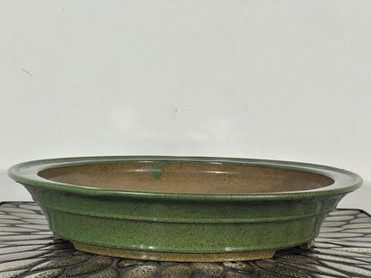 Preowned Japanese Tokoname Round Bonsai Pot By Yamayou - 12.25” By 2.5”