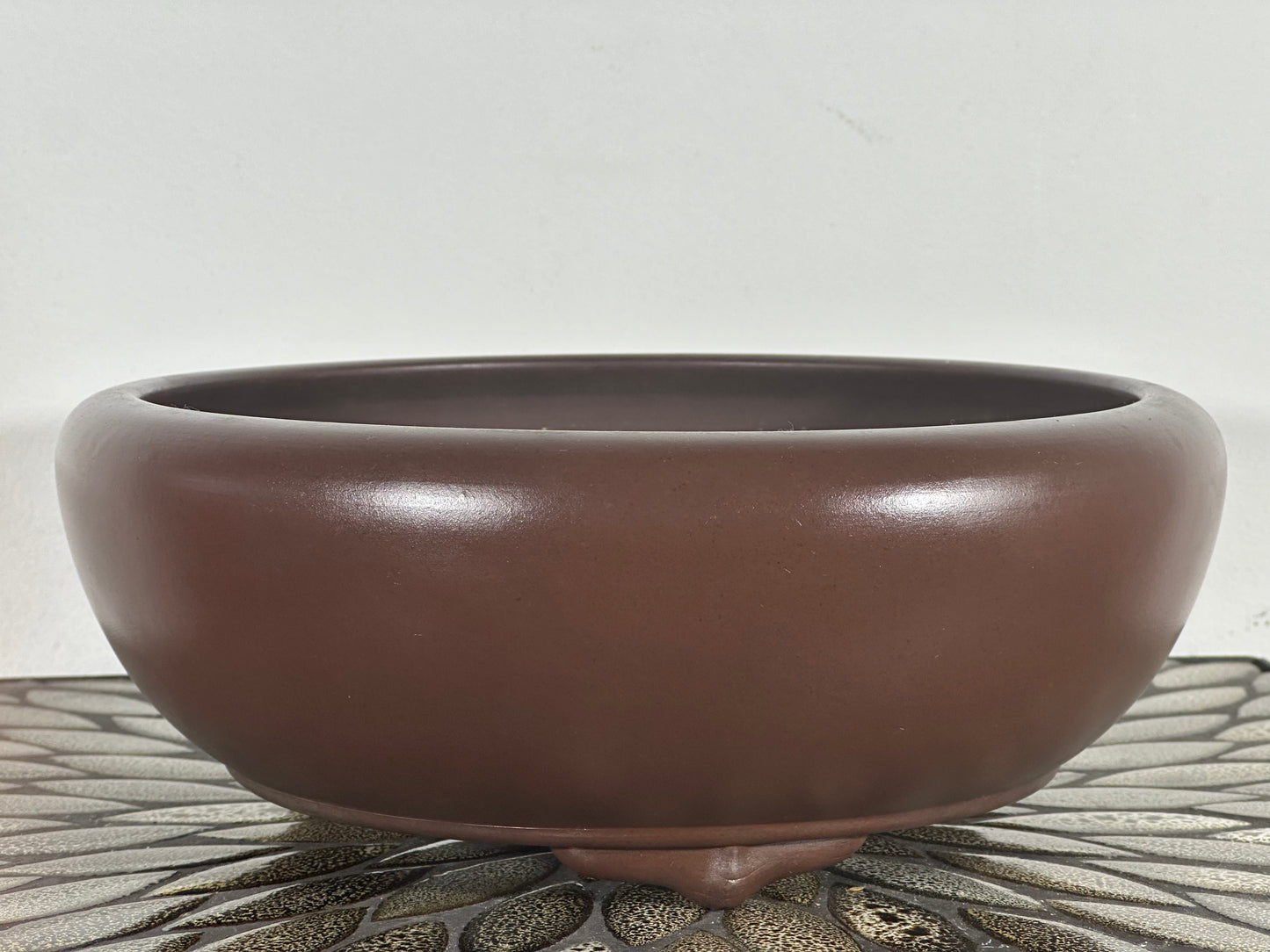 Preowned Japanese Round Bonsai Pot Yamaaki - 10.75” By 4”