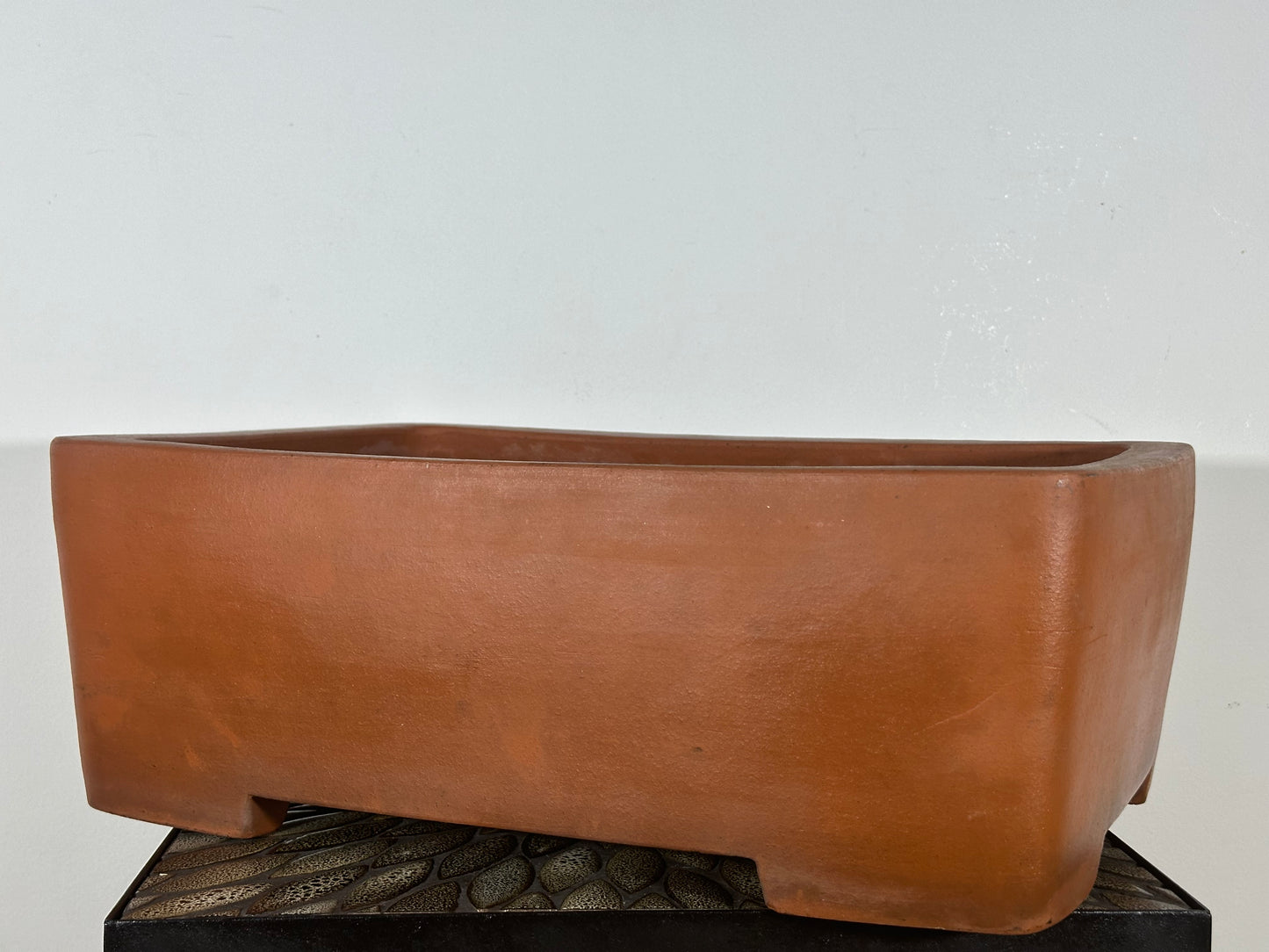 Preowned Japanese Tokoname Rectangular Bonsai Pot Zenigou - 18.5” By 13.5”