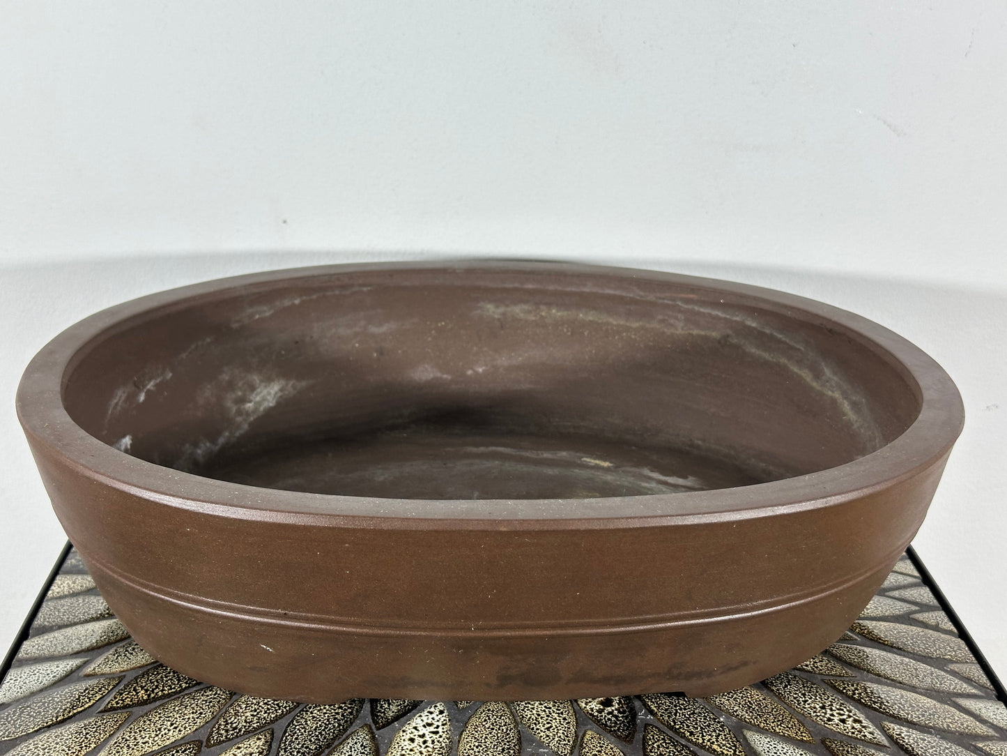 Preowned Japanese Tokoname Oval Bonsai Pot - 15.75” By 12.5”