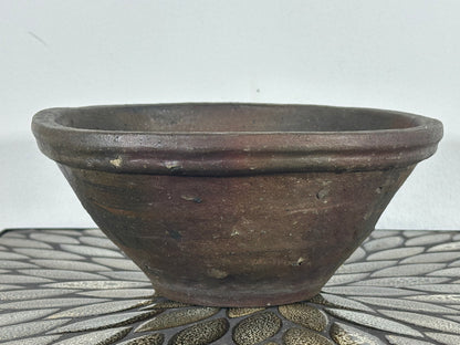 Preowned Japanese Tokoname Round Bonsai Pot By Bunzan - 9” By 4”