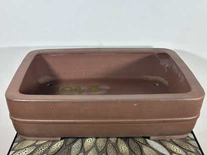 Preowned Japanese Tokoname Rectangular Bonsai Pot By Masusai - 17” By 12.5”