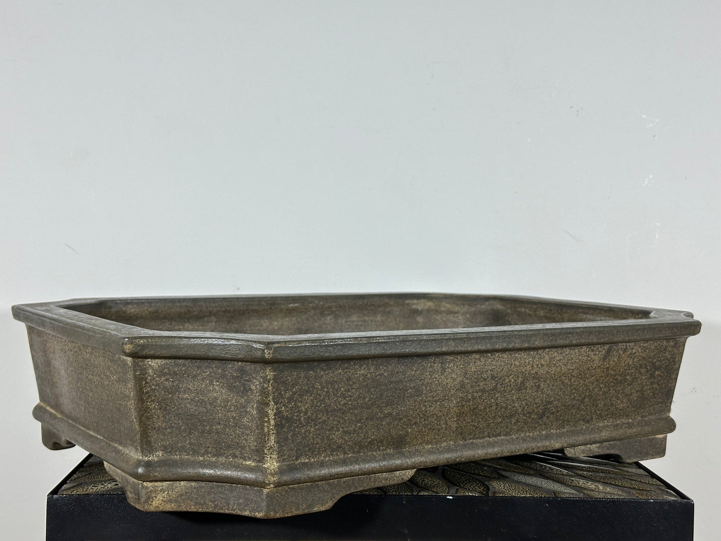 Preowned Japanese Tokoname Rectangular Bonsai Pot Zenigou - 19.5” By 14.25”