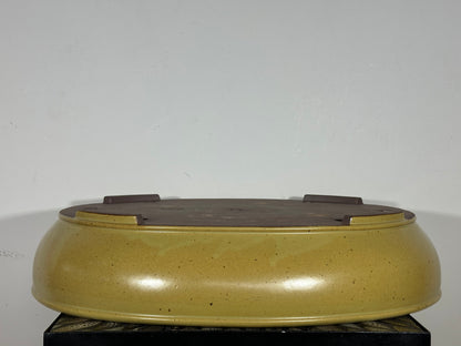 Preowned Japanese Tokoname Oval Bonsai Pot Reiho - 21.75” By 17.5”