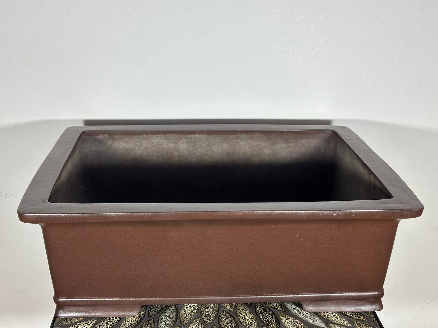 Preowned Japanese Tokoname Rectangular Bonsai Pot Gyouzan, Exhibit Quality And Hand Made - 19” By 14.5”