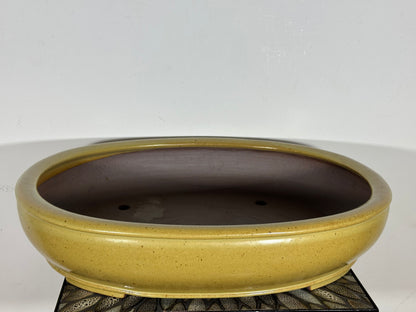 Preowned Japanese Tokoname Oval Bonsai Pot Reiho - 21.75” By 17.5”