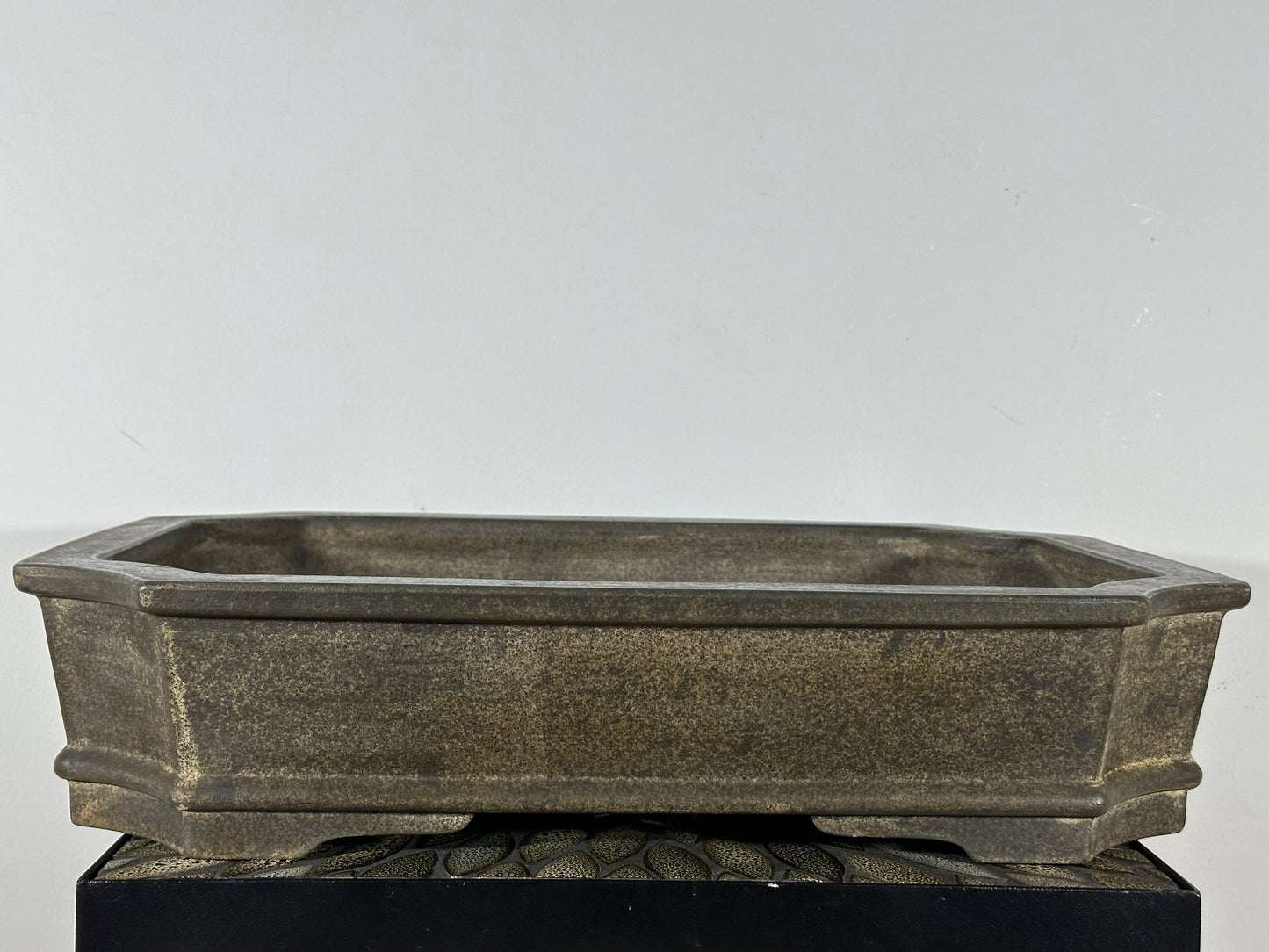 Preowned Japanese Tokoname Rectangular Bonsai Pot Zenigou - 19.5” By 14.25”