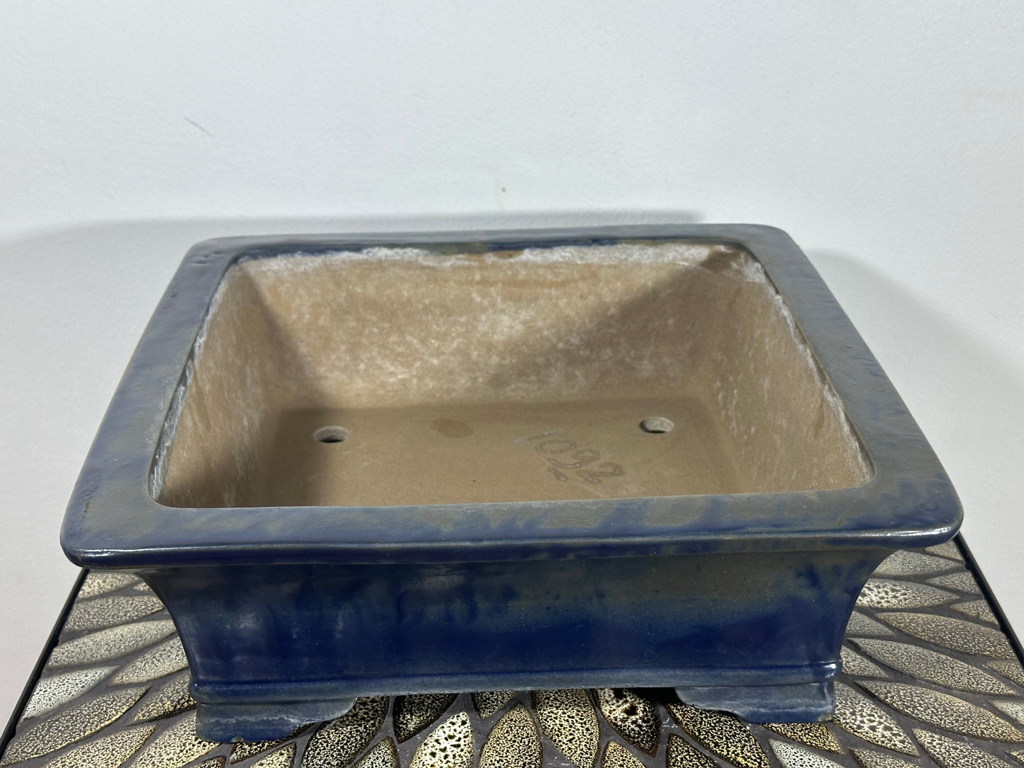 Preowned Japanese Tokoname Square Bonsai Pot By Syukouzan - 12.25” By 9.5”