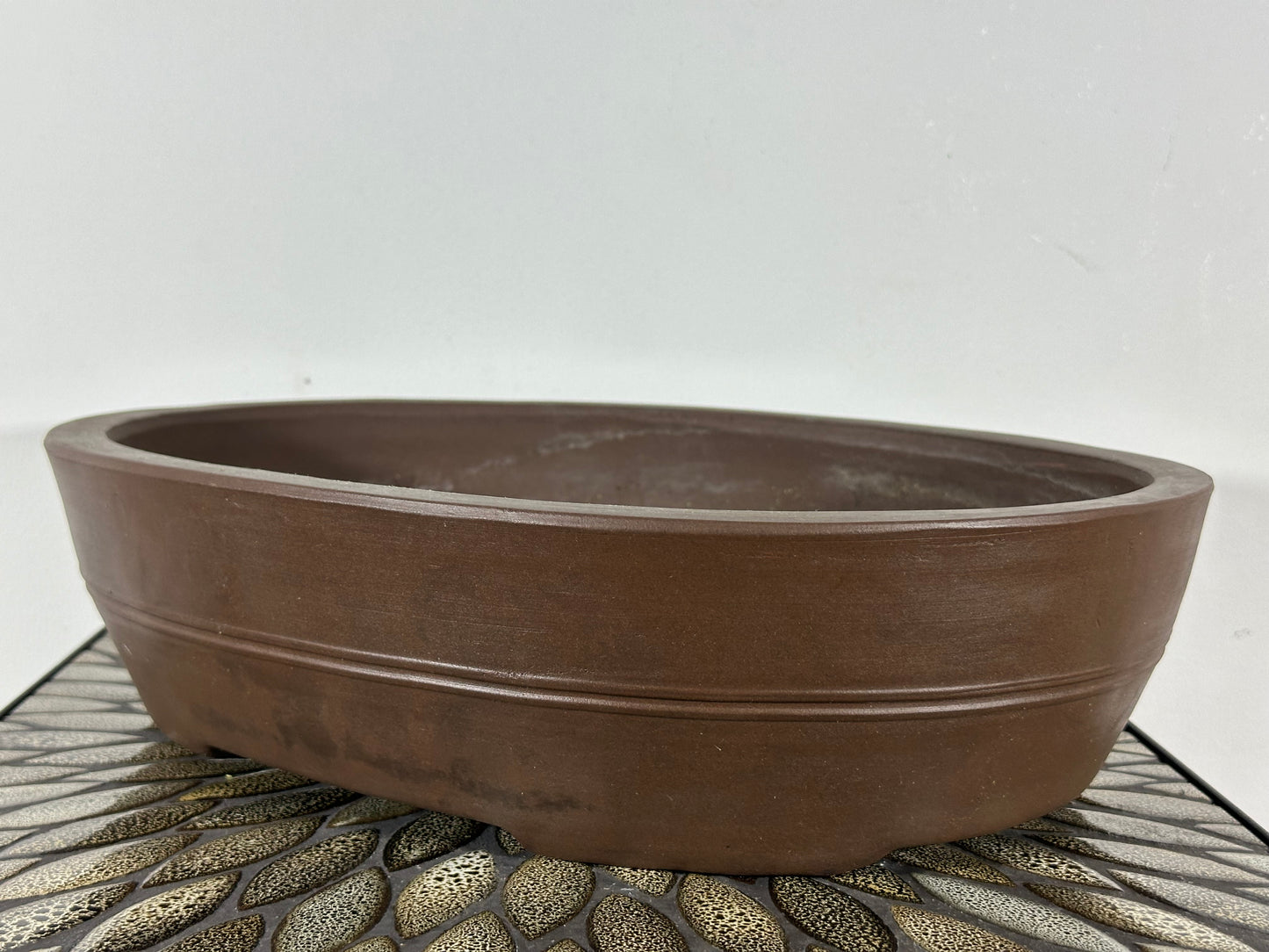 Preowned Japanese Tokoname Oval Bonsai Pot - 15.75” By 12.5”