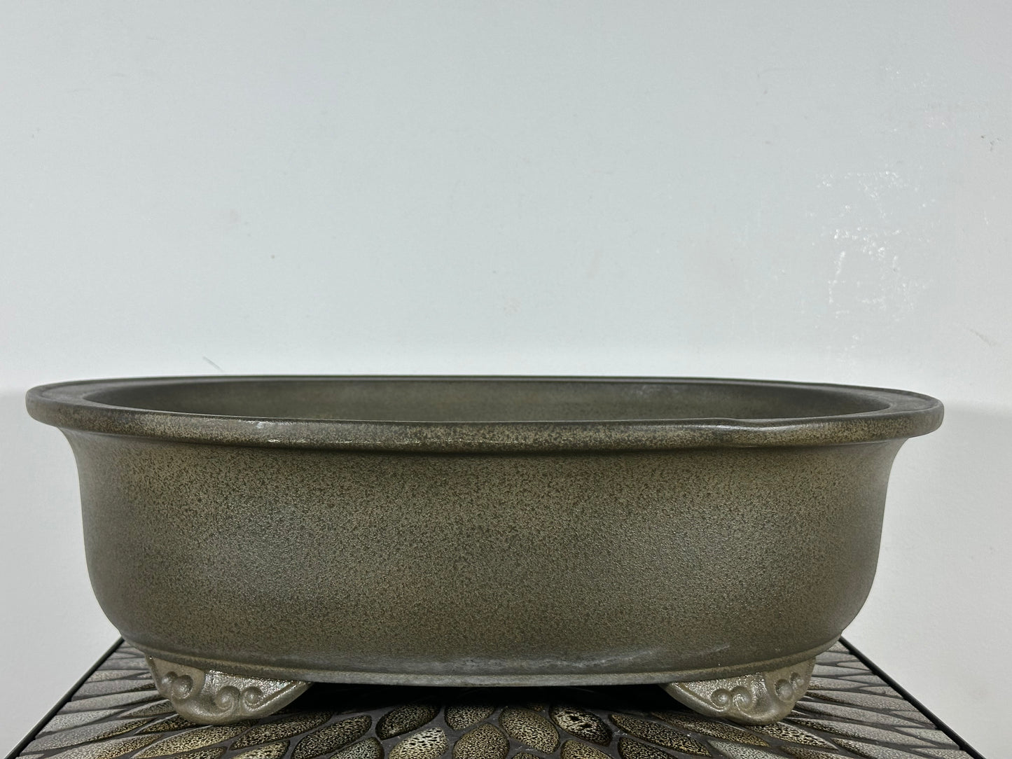 Preowned Japanese Tokoname Deep Oval Bonsai Pot has Stamp - 18” By 14.75”