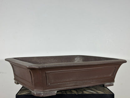 Preowned Japanese Tokoname Rectangular Bonsai Pot Mazan - 20.75” By 17.25”