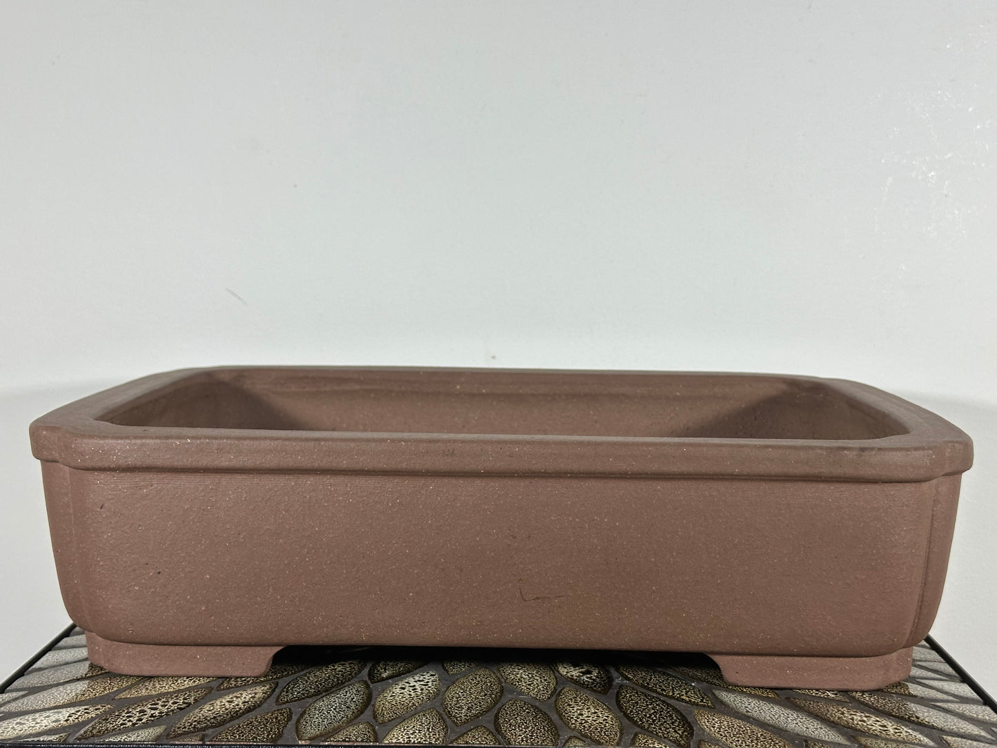 Preowned Japanese Tokoname Rectangular Bonsai Pot By Kakuzan - 16.25” By 12”