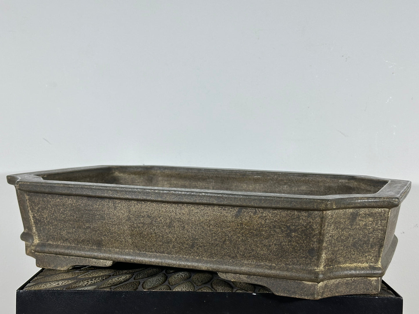 Preowned Japanese Tokoname Rectangular Bonsai Pot Zenigou - 19.5” By 14.25”