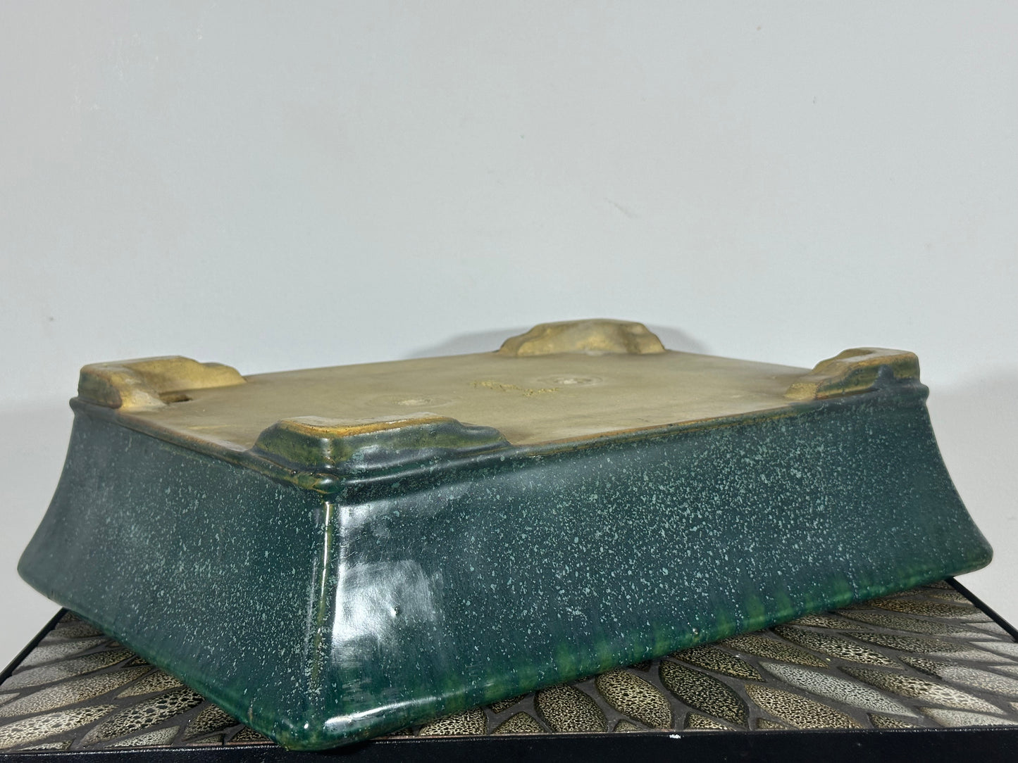 Preowned Japanese Tokoname Rectangular Bonsai Pot By Syuhou Yoshimura -15” By 11.25”