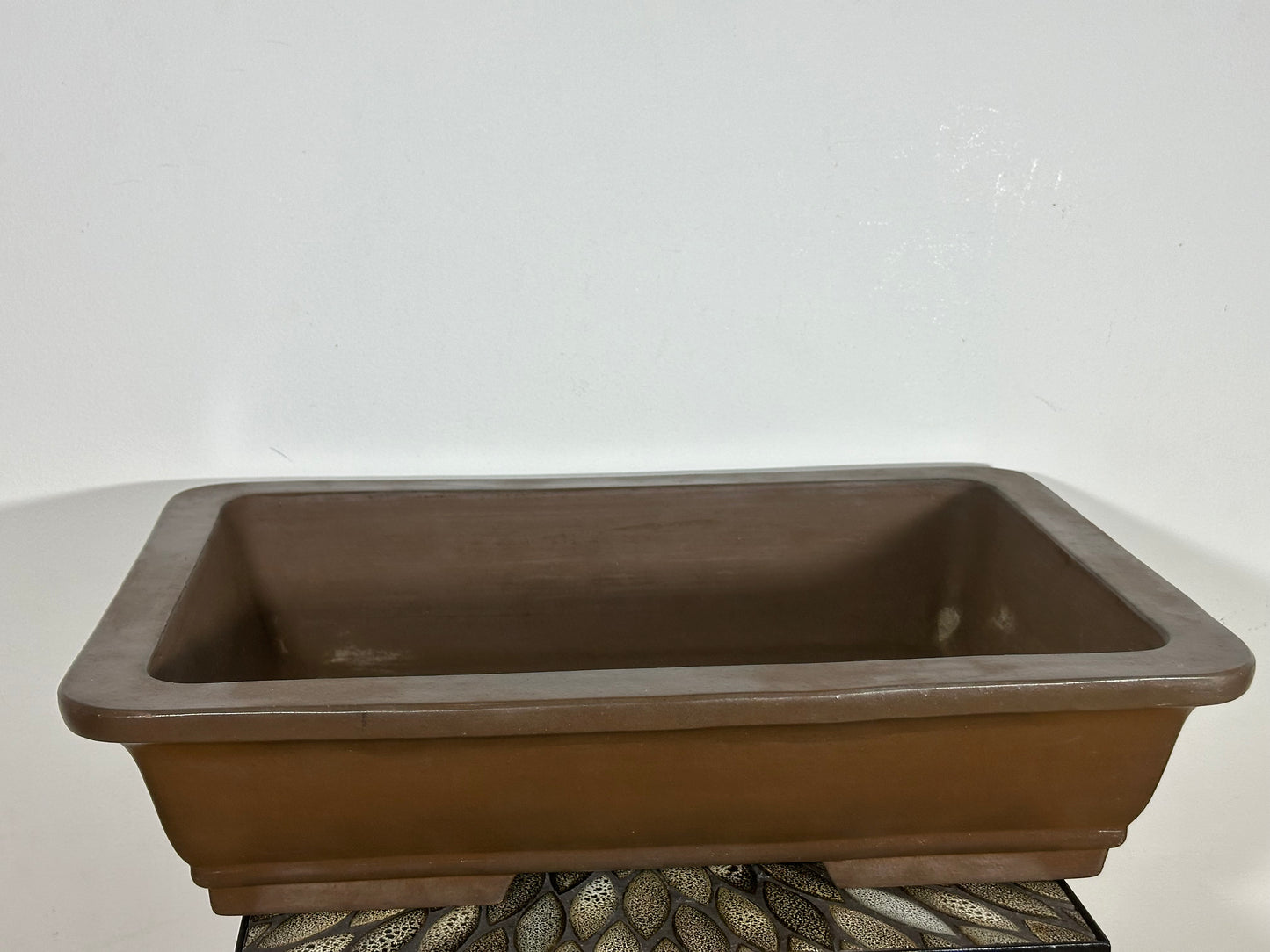 Preowned Japanese Tokoname Rectangular Bonsai Pot Ichiyuu - 22” By 15.75”