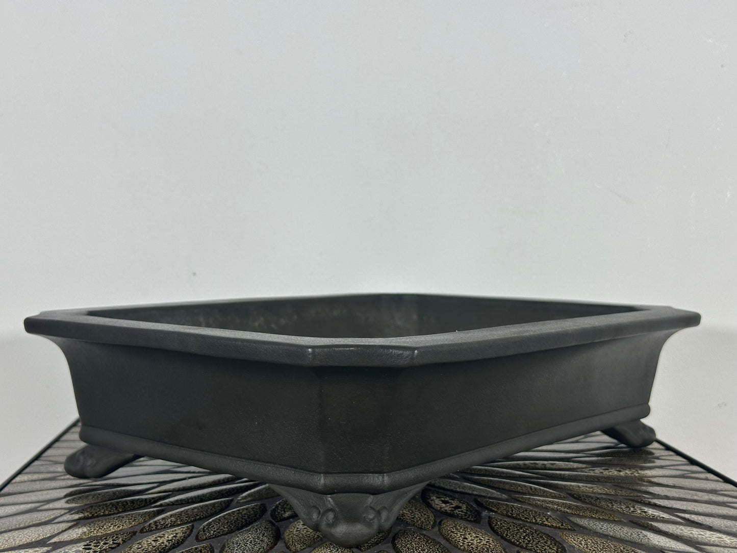 Preowned Japanese Tokoname Rectangular Bonsai Pot Yamaaki - 14.5” By 11”