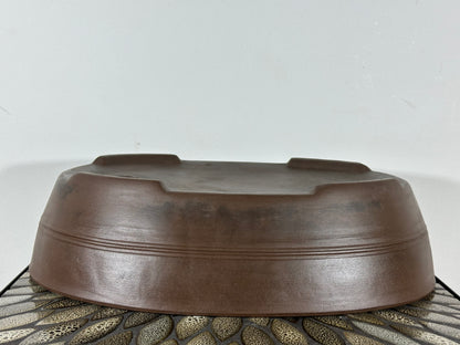 Preowned Japanese Tokoname Oval Bonsai Pot - 15.75” By 12.5”