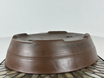 Preowned Japanese Tokoname Oval Bonsai Pot - 15.75” By 12.5”