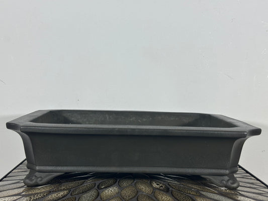 Preowned Japanese Tokoname Rectangular Bonsai Pot Yamaaki - 14.5” By 11”