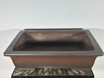 Preowned Japanese Tokoname Rectangular Bonsai Pot Yamaaki - 18.75” By 14.25”