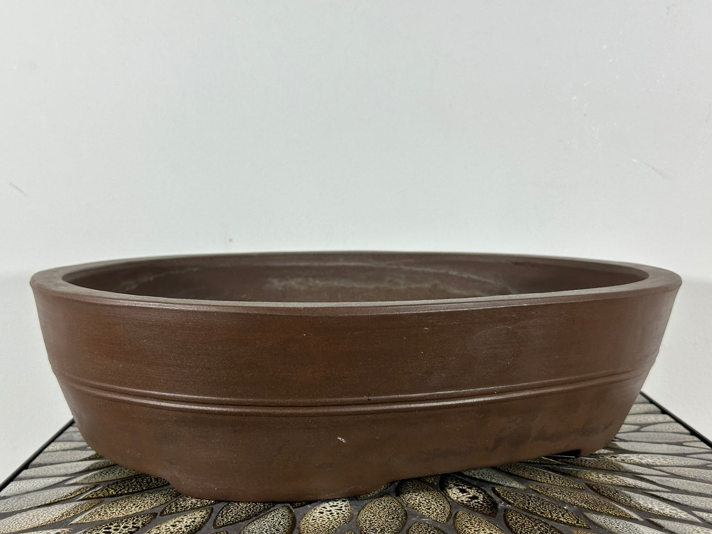 Preowned Japanese Tokoname Oval Bonsai Pot - 15.75” By 12.5”