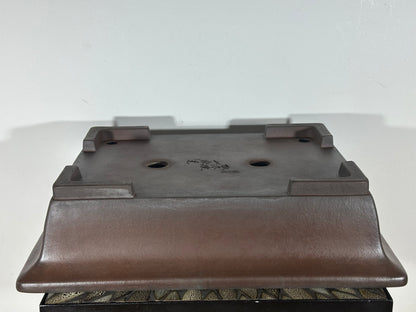 Preowned Japanese Tokoname Rectangular Bonsai Pot Yamaaki - 18.75” By 14.25”