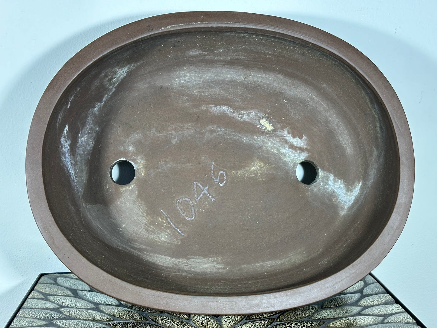 Preowned Japanese Tokoname Oval Bonsai Pot - 15.75” By 12.5”