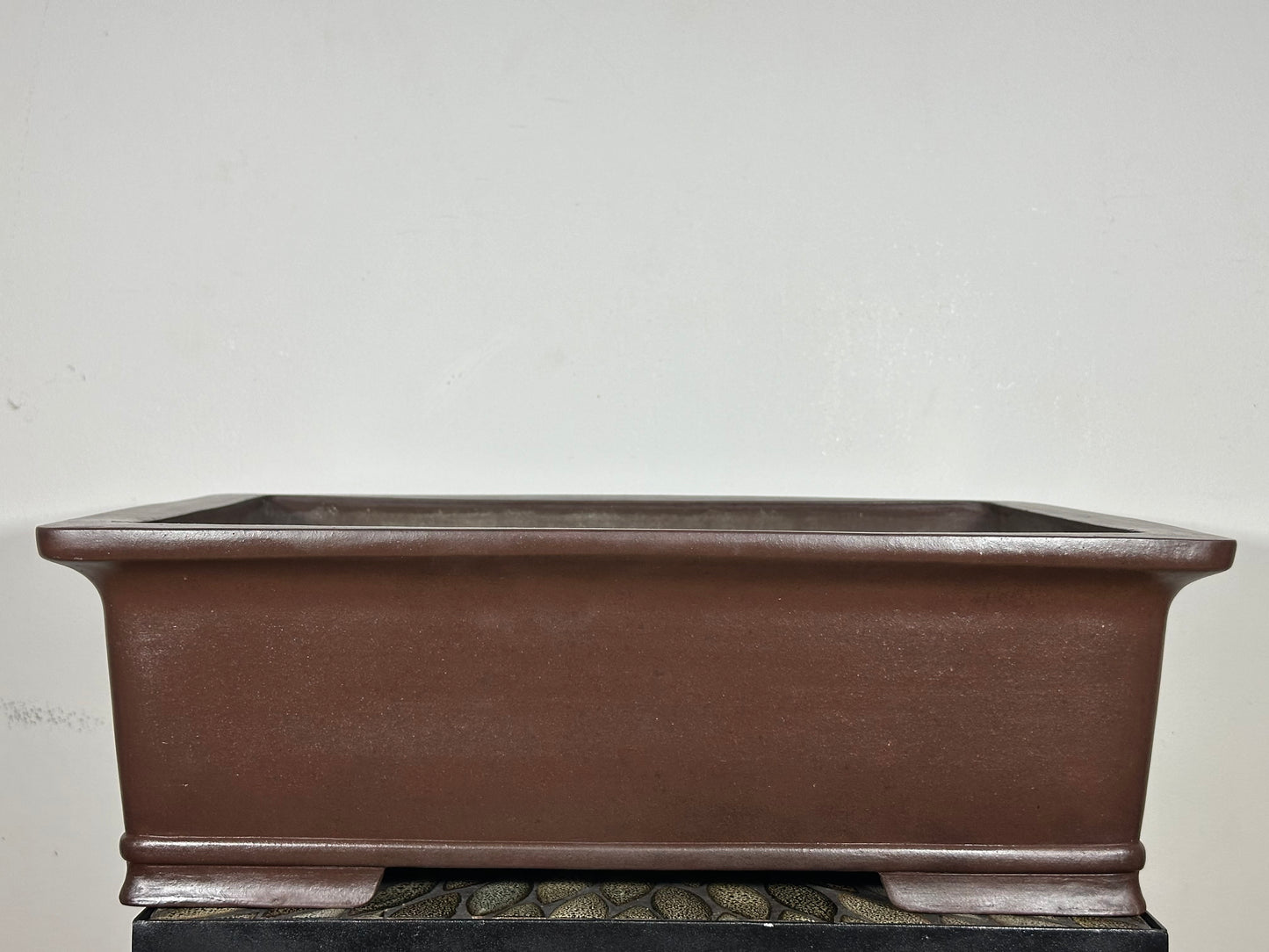 Preowned Japanese Tokoname Rectangular Bonsai Pot Gyouzan, Exhibit Quality And Hand Made - 19” By 14.5”