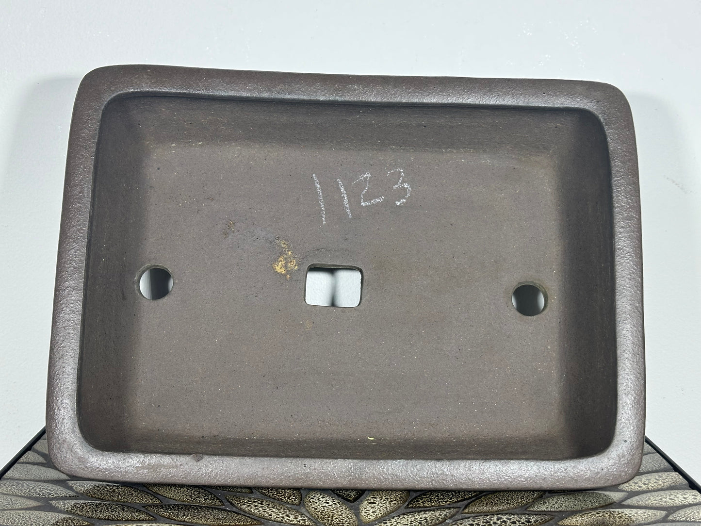 Preowned Japanese Tokoname Oval Bonsai Pot Seibun - 13.25” By 9.5”