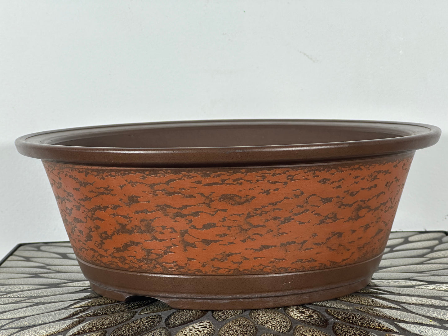 Preowned Japanese Tokoname Round Bonsai Pot - 12.5” By 4.4”