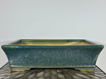 Preowned Japanese Tokoname Rectangular Bonsai Pot By Syuhou Yoshimura -15” By 11.25”