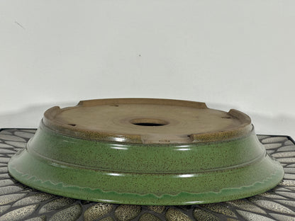 Preowned Japanese Tokoname Round Bonsai Pot By Yamayou - 12.25” By 2.5”