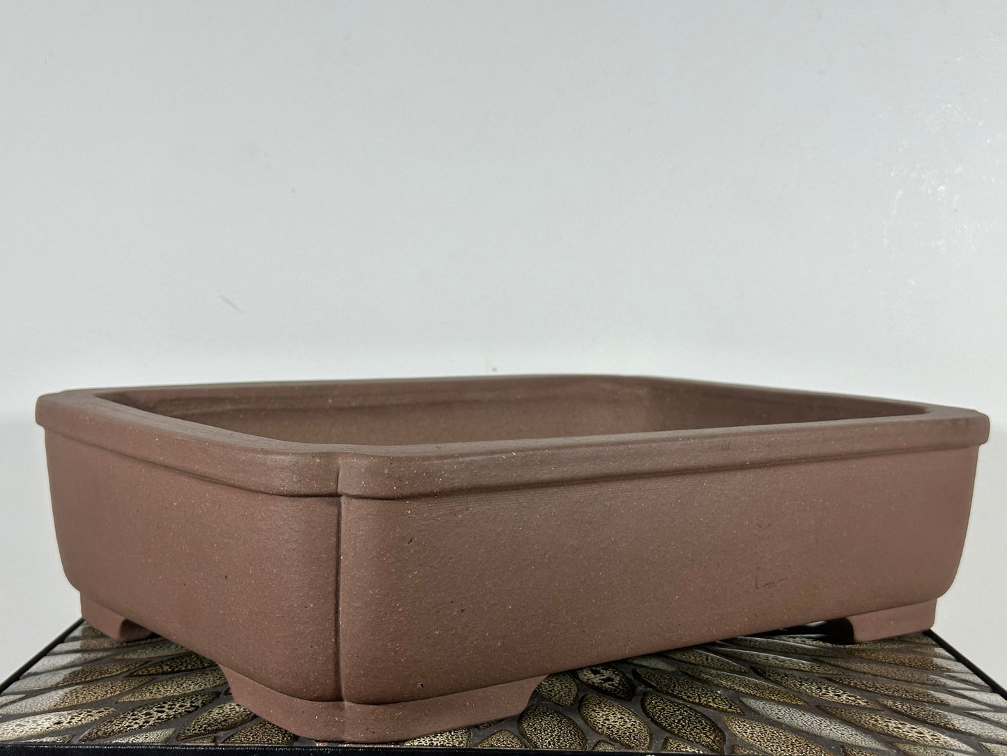 Preowned Japanese Tokoname Rectangular Bonsai Pot By Kakuzan - 16.25” By 12”