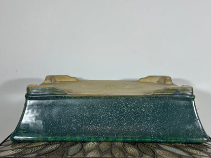 Preowned Japanese Tokoname Rectangular Bonsai Pot By Syuhou Yoshimura -15” By 11.25”