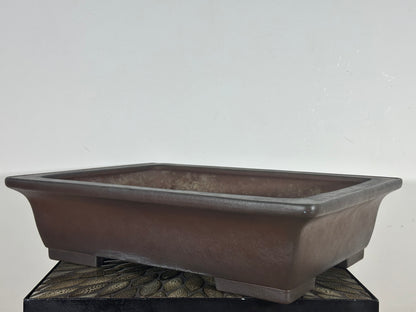 Preowned Japanese Tokoname Rectangular Bonsai Pot Yamaaki - 18.75” By 14.25”