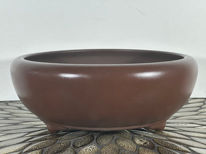 Preowned Japanese Round Bonsai Pot Yamaaki - 10.75” By 4”