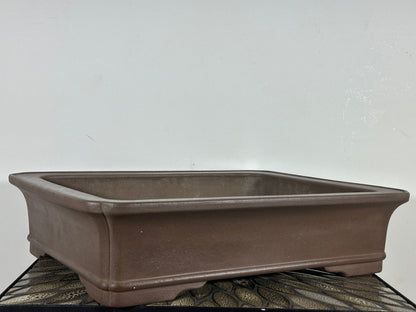 Preowned Japanese Tokoname Rectangular Bonsai Pot By Keisen - 16.5” By 13”