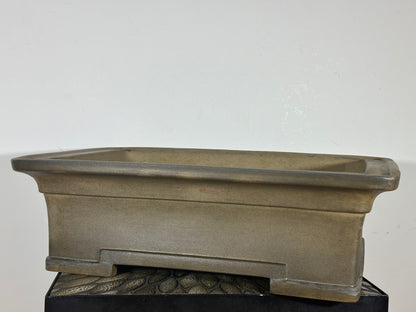 Preowned Japanese Tokoname Rectangular Bonsai Pot Zenigou - 19.5" By 14.25"