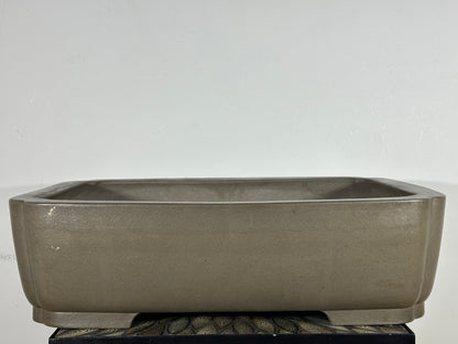 Preowned Japanese Tokoname Rectangular Bonsai Pot Keizan - 21 1/8” By 15.75”