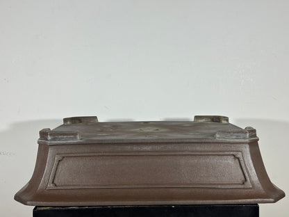 Preowned Japanese Tokoname Rectangular Bonsai Pot Mazan - 20.75” By 17.25”