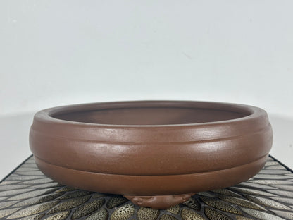 Preowned Japanese Tokoname Drum Style Bonsai Pot - 12” By 3.5”