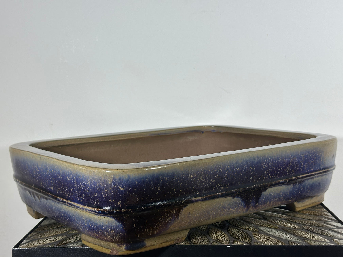 Preowned Large Japanese Rectangular Bonsai Pot Kakuzan with Patina- 17.25" By 12.75”