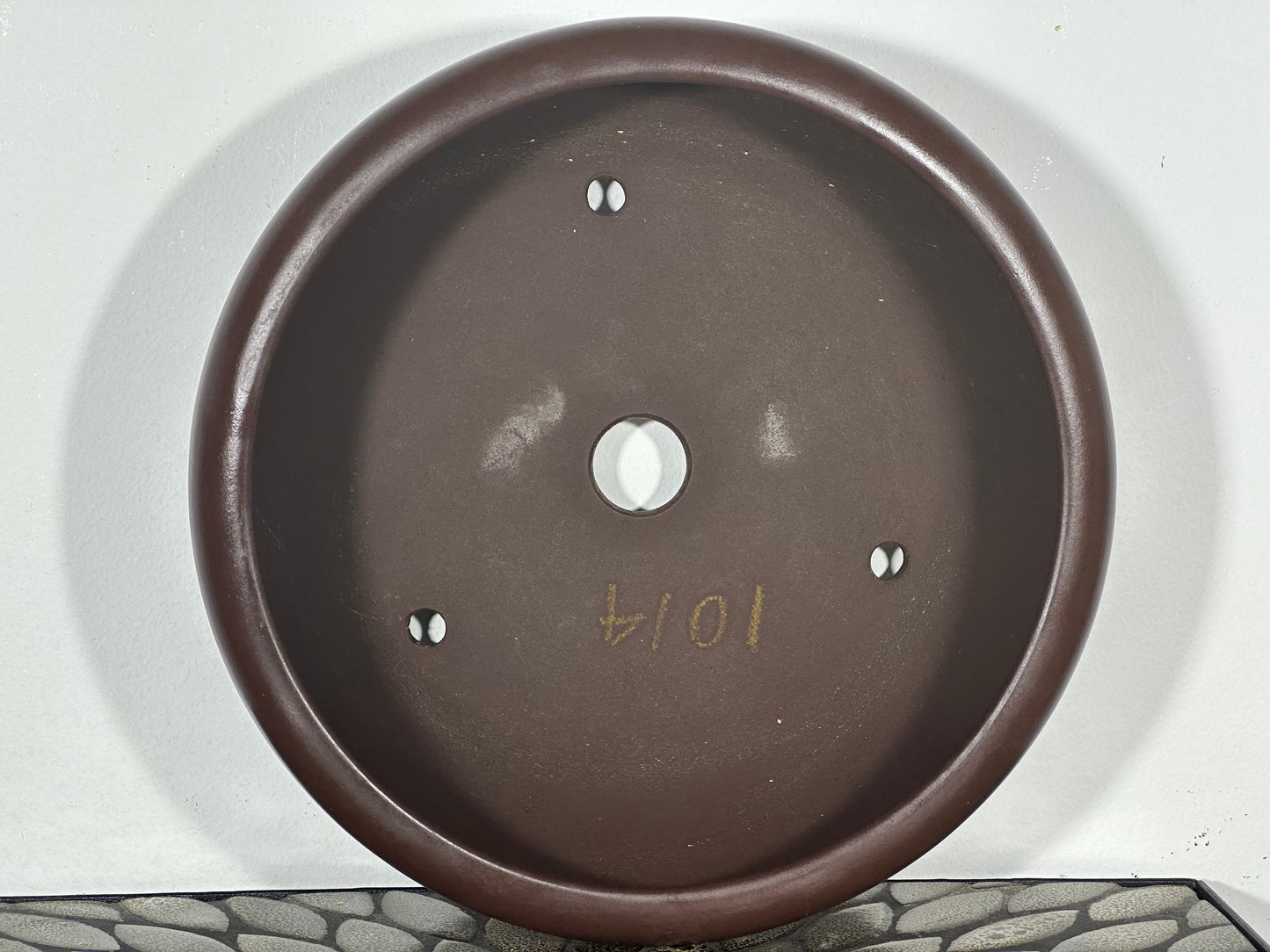 Preowned Japanese Round Bonsai Pot Yamaaki - 10.75” By 4”