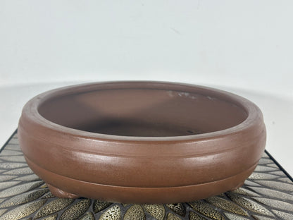 Preowned Japanese Tokoname Drum Style Bonsai Pot - 12” By 3.5”