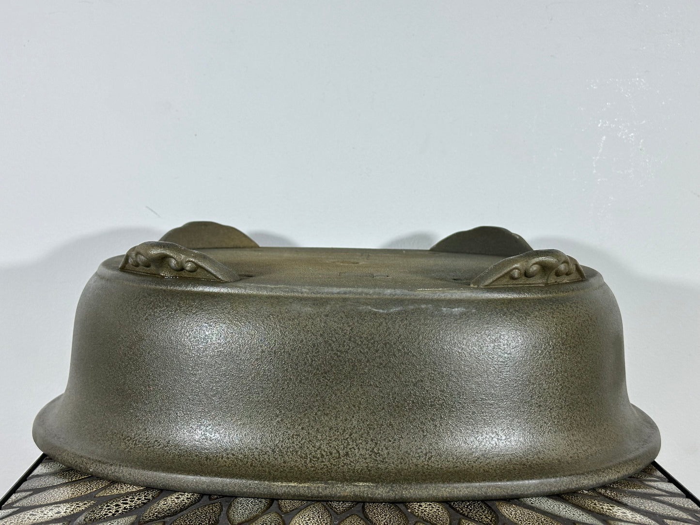 Preowned Japanese Tokoname Deep Oval Bonsai Pot has Stamp - 18” By 14.75”