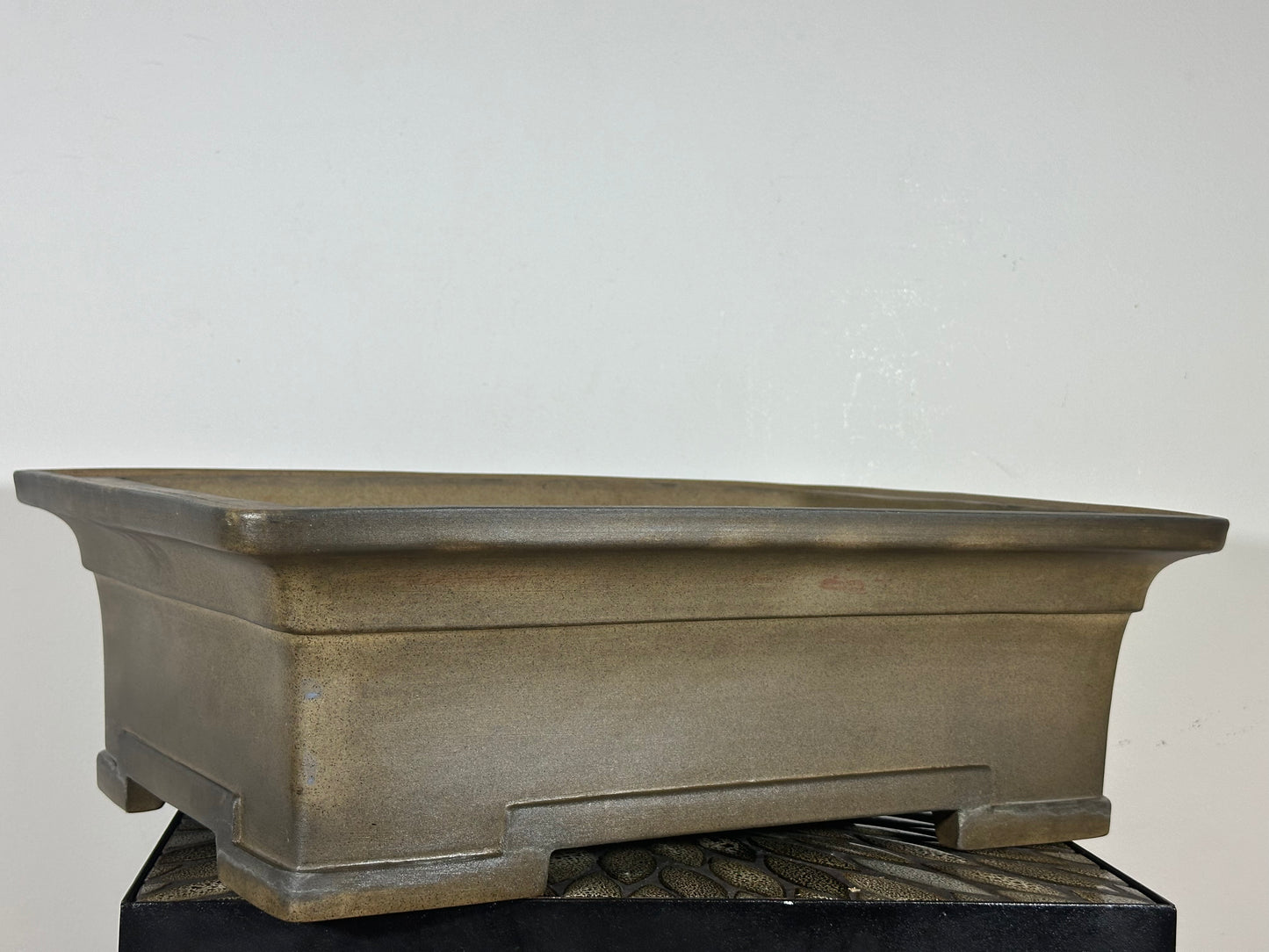 Preowned Japanese Tokoname Rectangular Bonsai Pot Zenigou - 19.5" By 14.25"