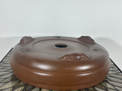 Preowned Japanese Tokoname Drum Style Bonsai Pot - 12” By 3.5”